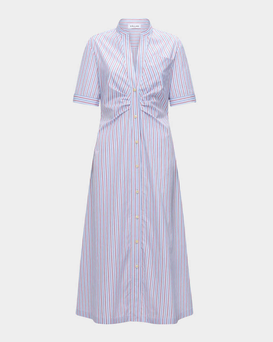Noor Striped Short-Sleeve Shirtdress